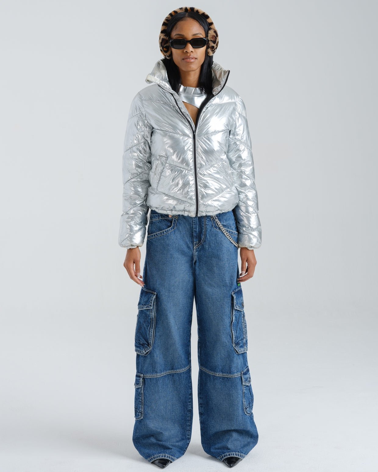 JNCO jeans W Quad Cargo. 30 . Hand-Sand Dark Stone.
