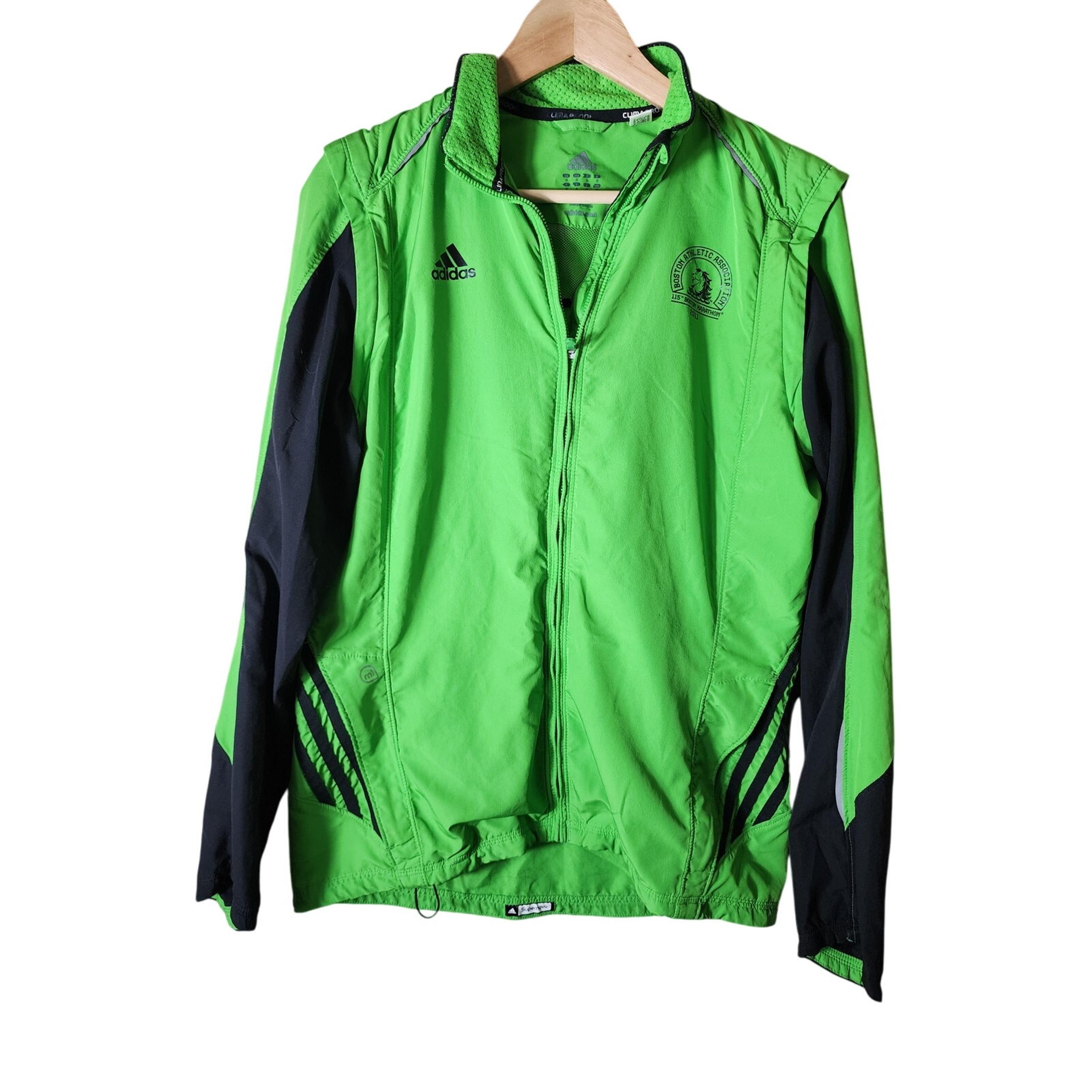 ADIDAS Men's Green 2011 BOSTON MARATHON 115th Active Track Jacket SZ S