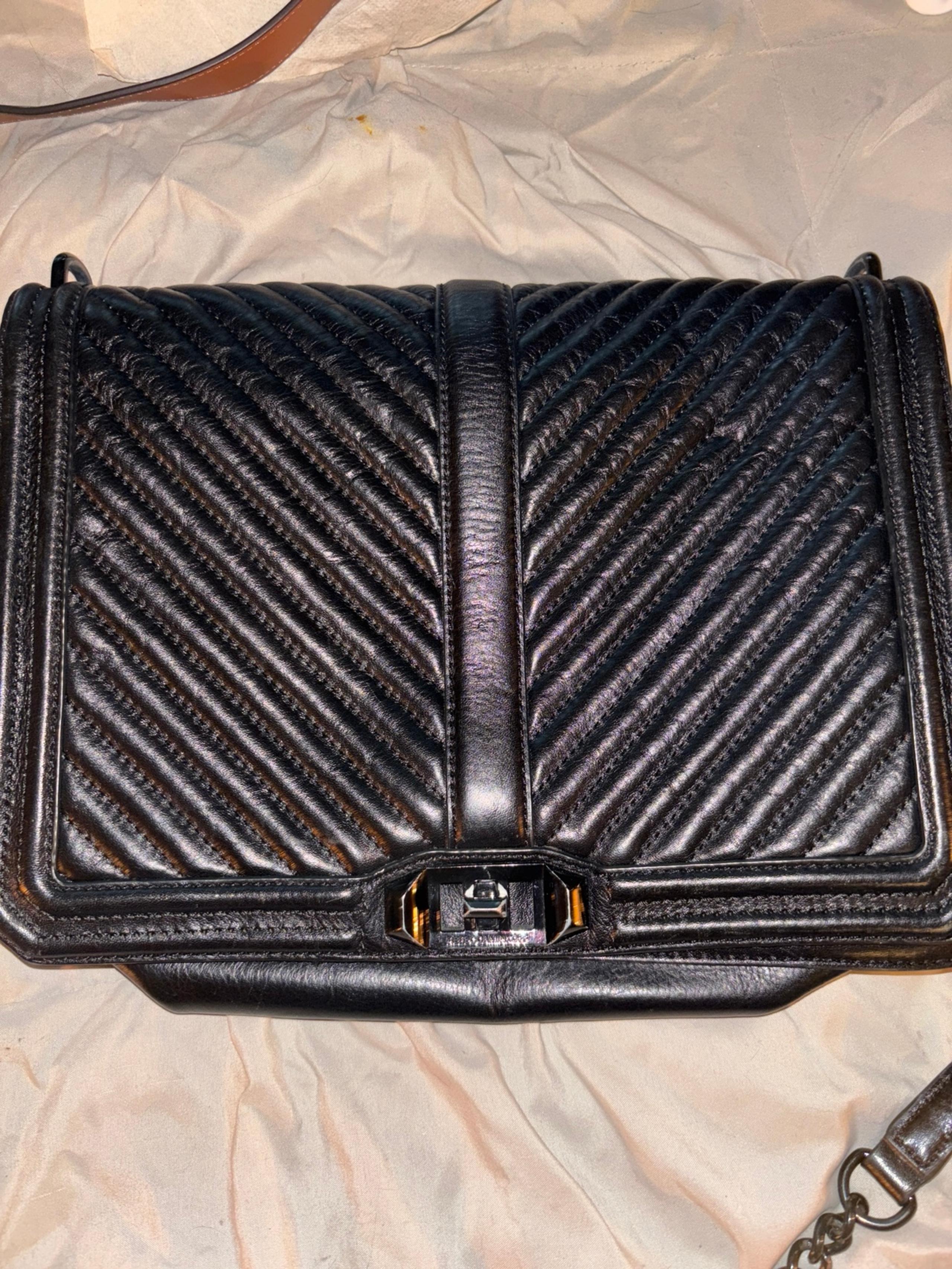 Rebecca Minkoff black leather chevron bag