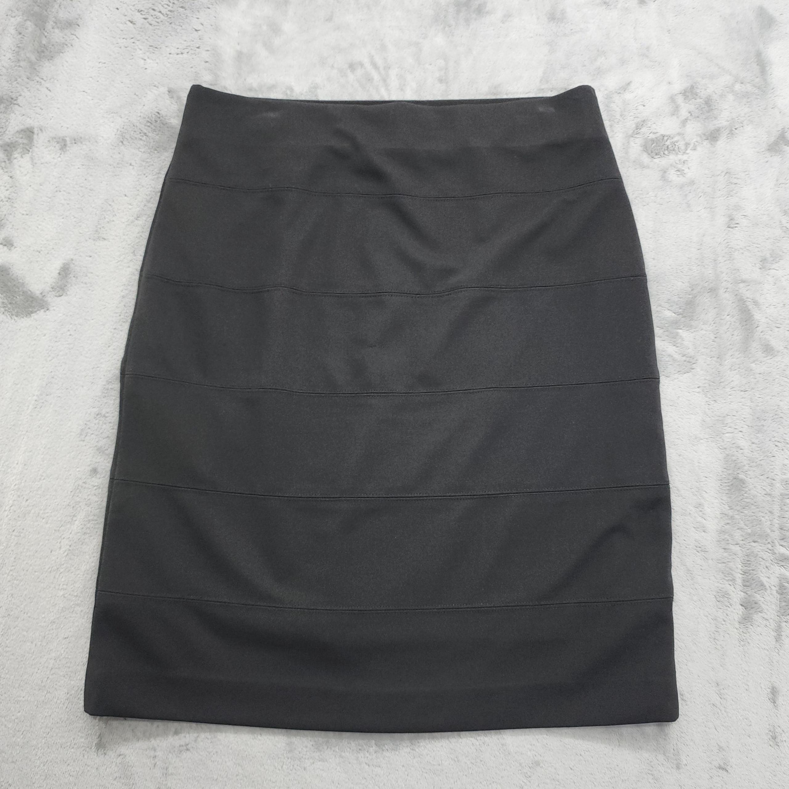 Alfani Skirt Womens M Black Pull On Elastic Waist Mini Pencil Stretch Bandage
