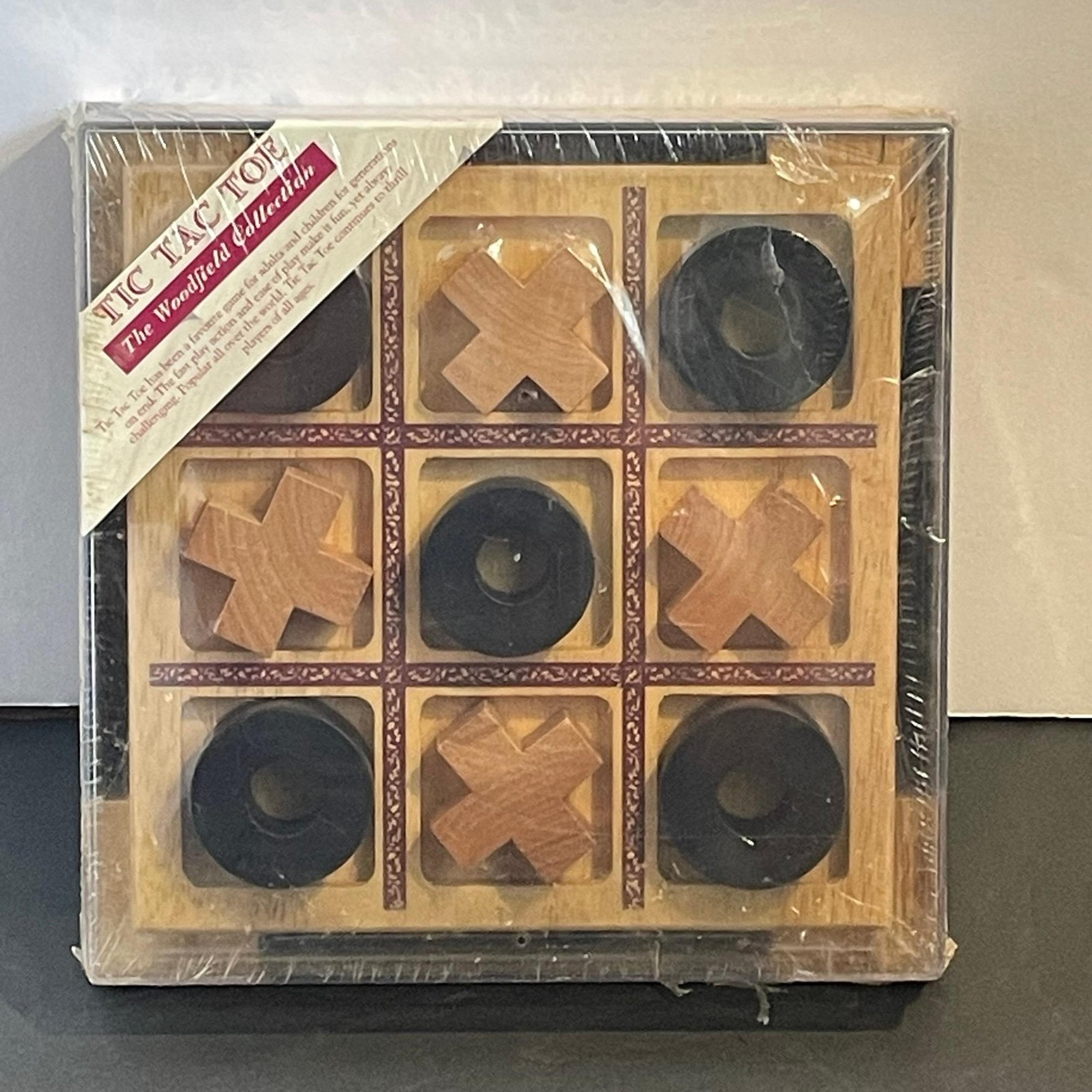 Vintage Woodfield Collection Wooden Tic Tac Toe Game New/Factory Sealed