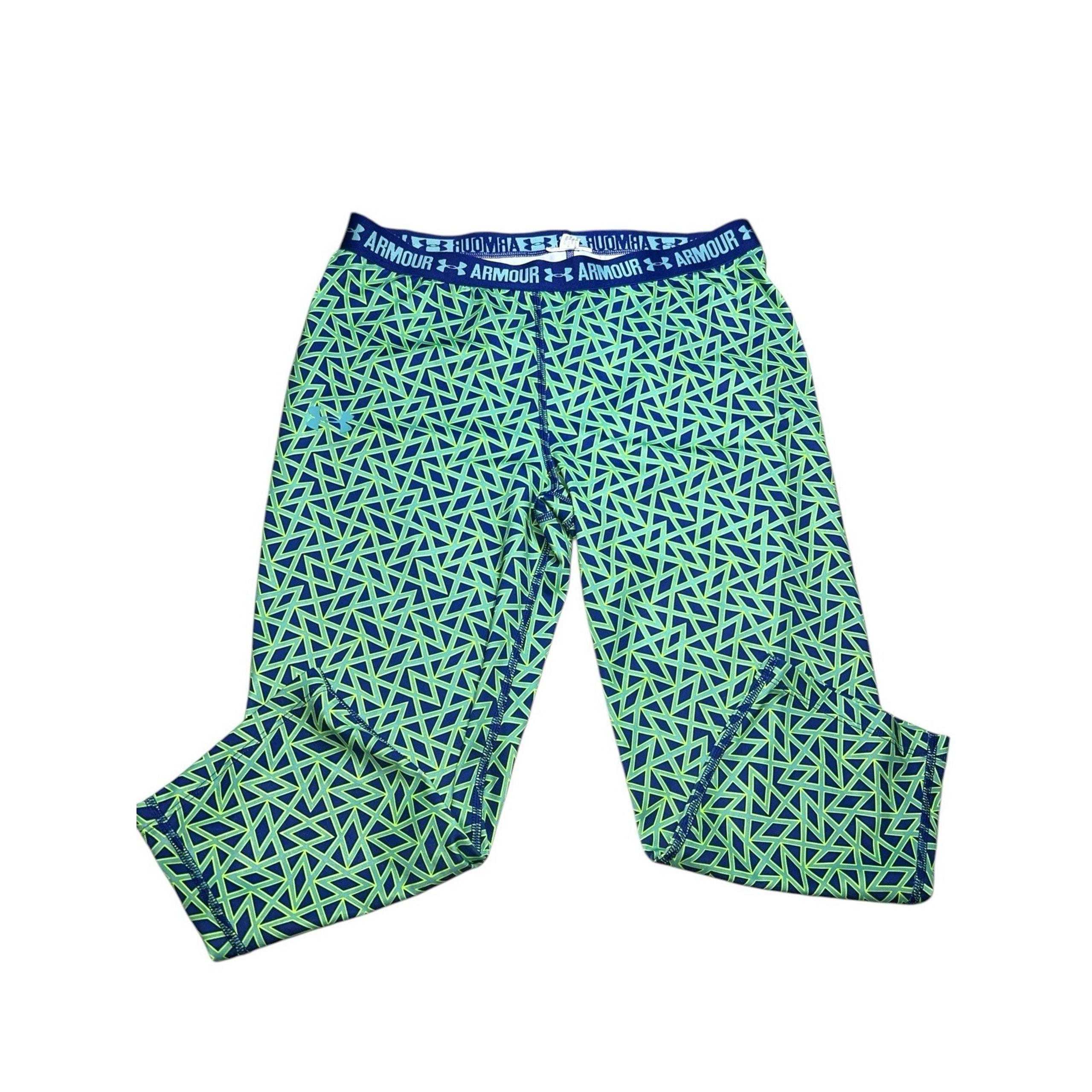 Women's Under Armor Capri Leggings Green Blue *SEE PICTURES FOR SIZING* Size 2/4