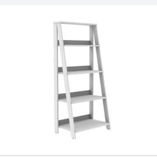 50 Thatcher Transitional Wood 4 Shelf Ladder Bookshelf White - Saracina Home