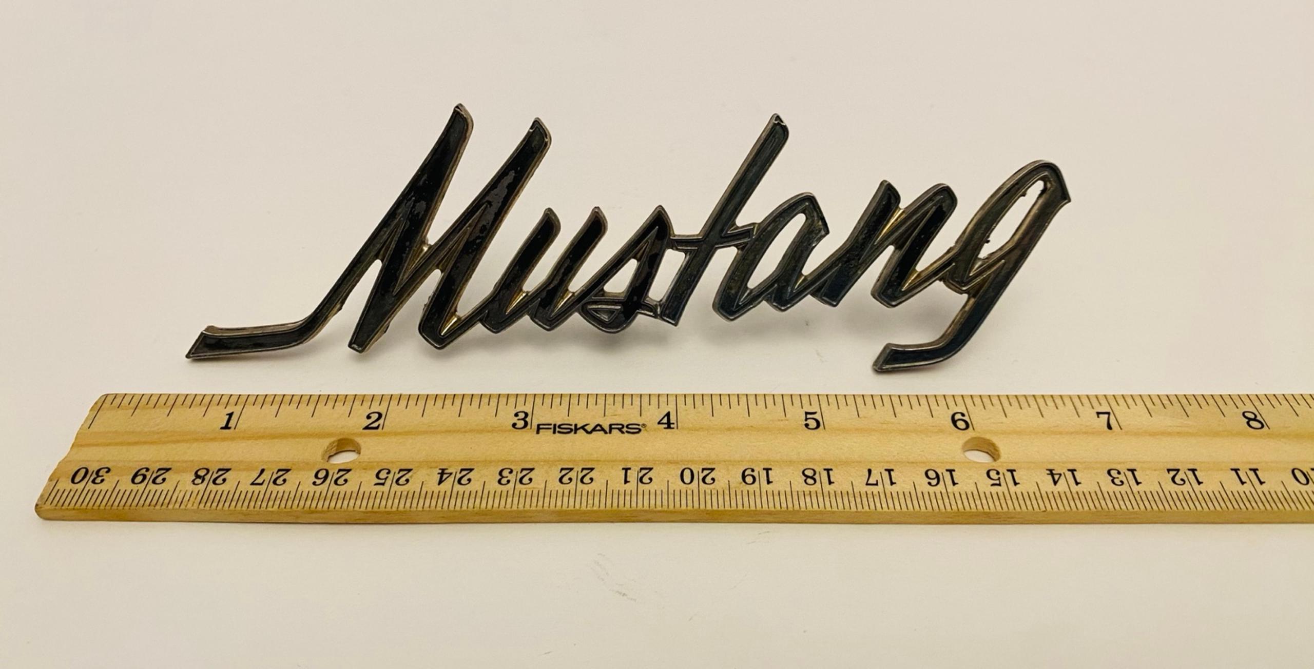 1969-73 Ford Mustang Fender Script Emblem Badge Original OEM# C9ZB-16098-A (C-1)
