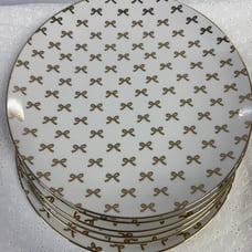 GOLD BOW LARGE DINNER PLATES 10” - SET OF 6