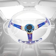 Universal 6-Hole 350mm Deep Dish Clear Crystal Bubble Neo Spoke Steering Wheel