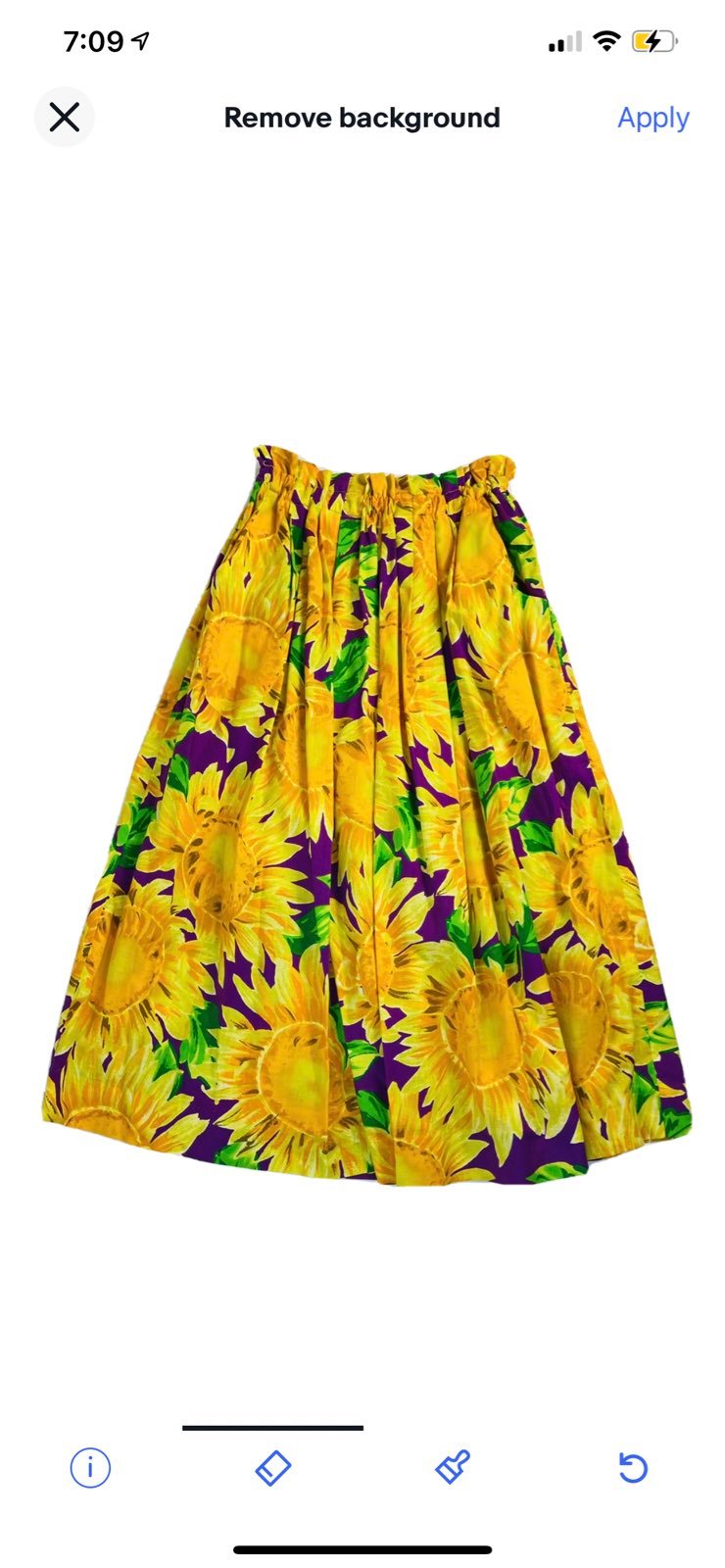 Vintage 90s Sunflower Print Cotton A Line Skirt