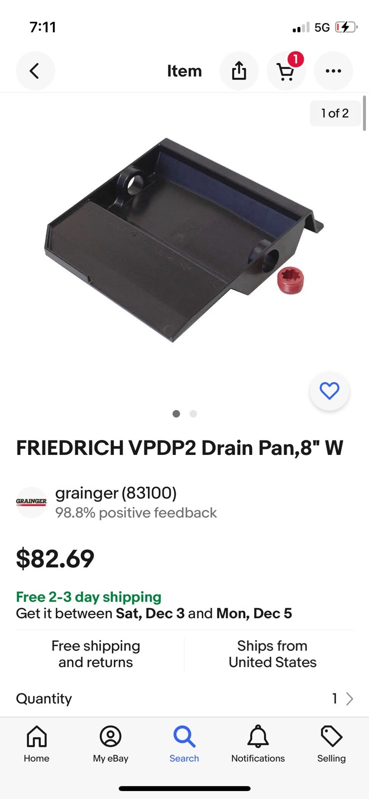 Friedrich drain pan