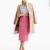 NWT J.Crew Wool Tweed Pink White A-Line Pencil Skirt Office Business Size 6