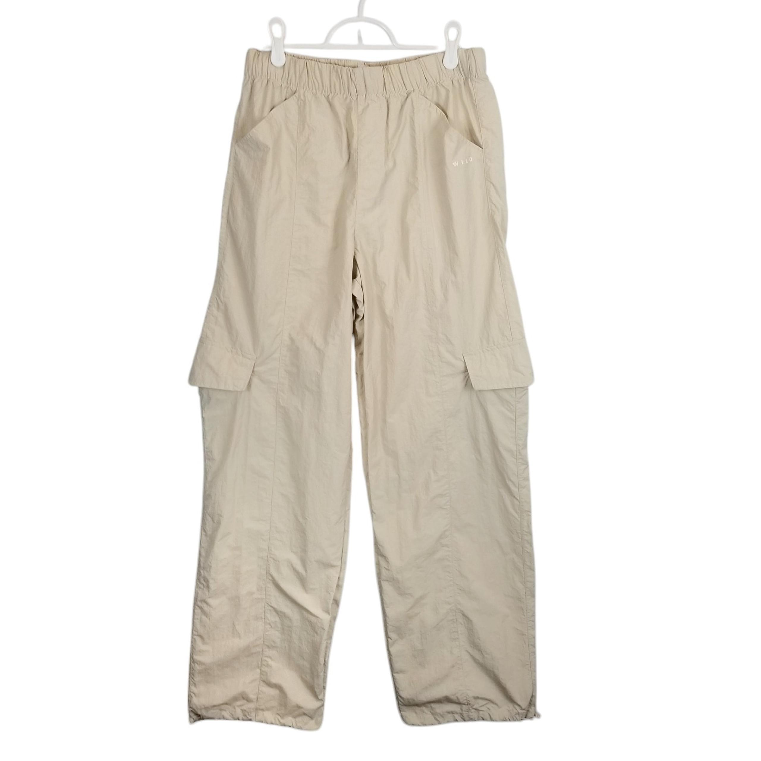 Wilo The Label Women's Cream Nylon Parachute Cargo Pants Joggers Size XS