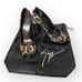 Giuseppe Zanotti Leopard Print Canvas Peep Toe Pumps 37.5 w/ dustbag