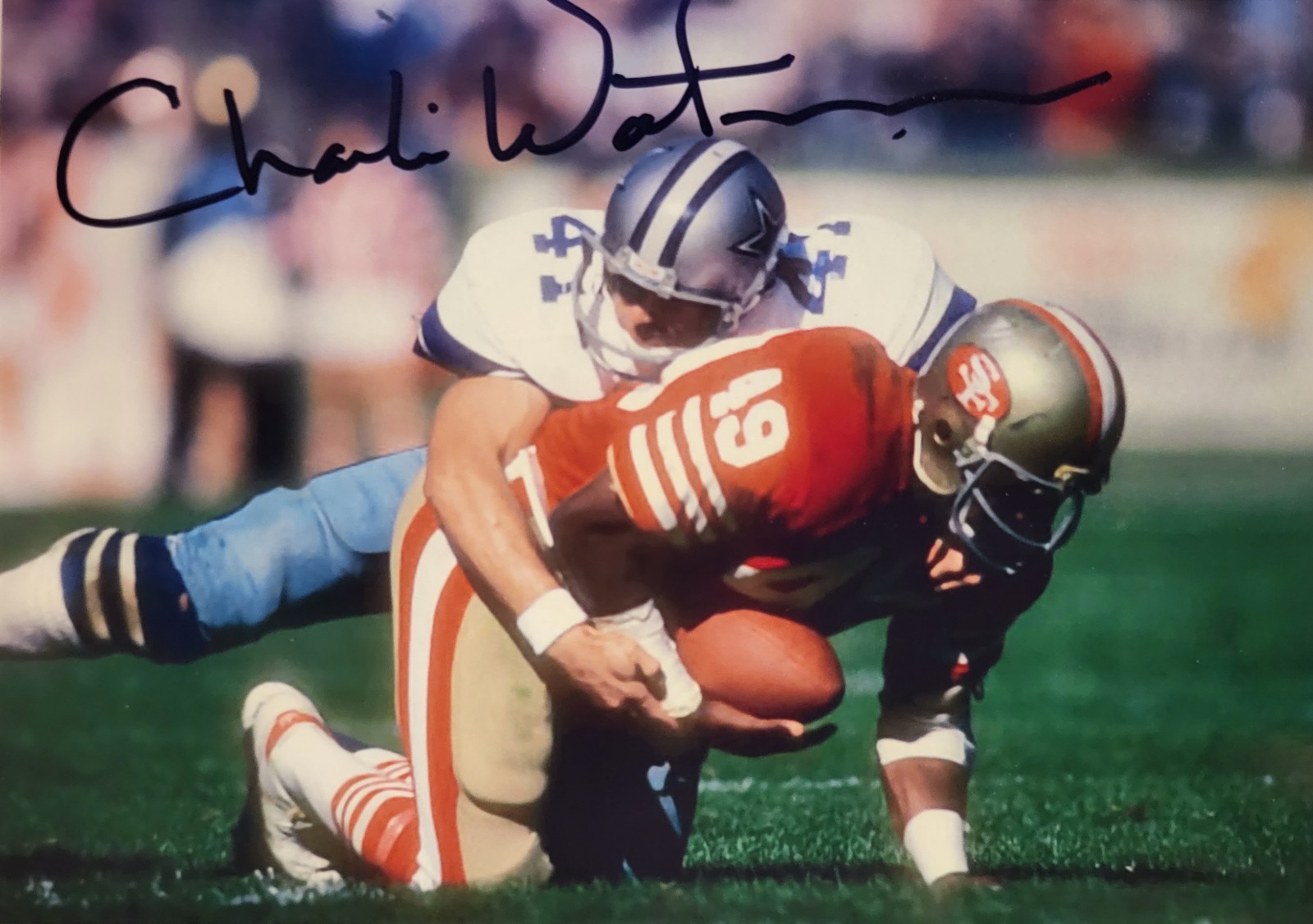 CHARLIE WATERS AUTOGRAPHED DALLAS COWBOYS COLOR PHOTO!!! - DALLAS COWBOYS!!!