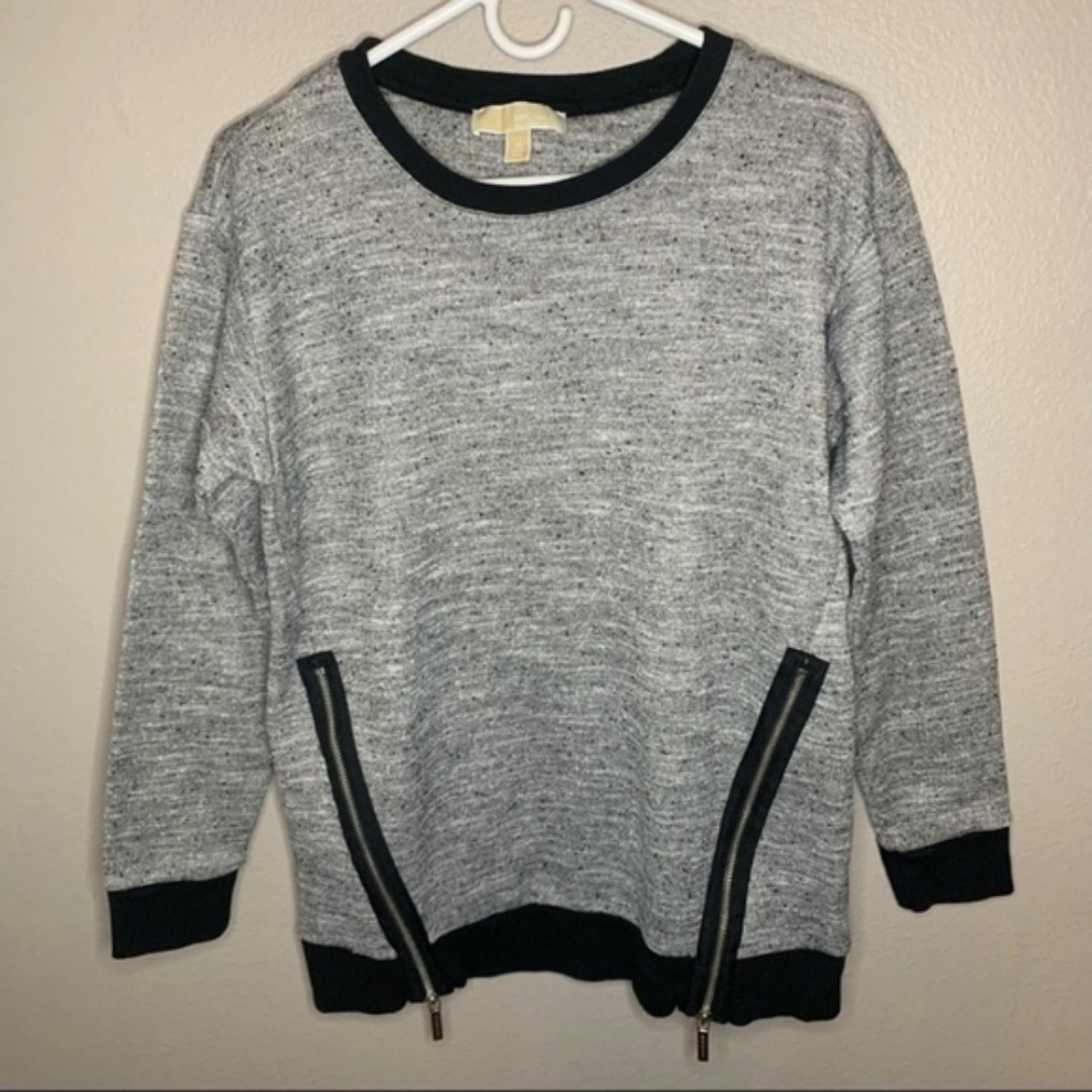 Michael Kors gray and black pullover crew neck sweater women’s size medium