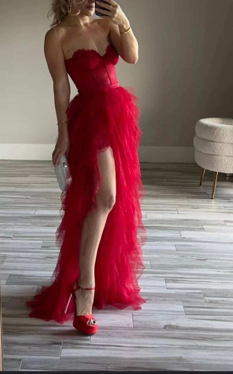 For love & lemons Bustier Gown Red NWT