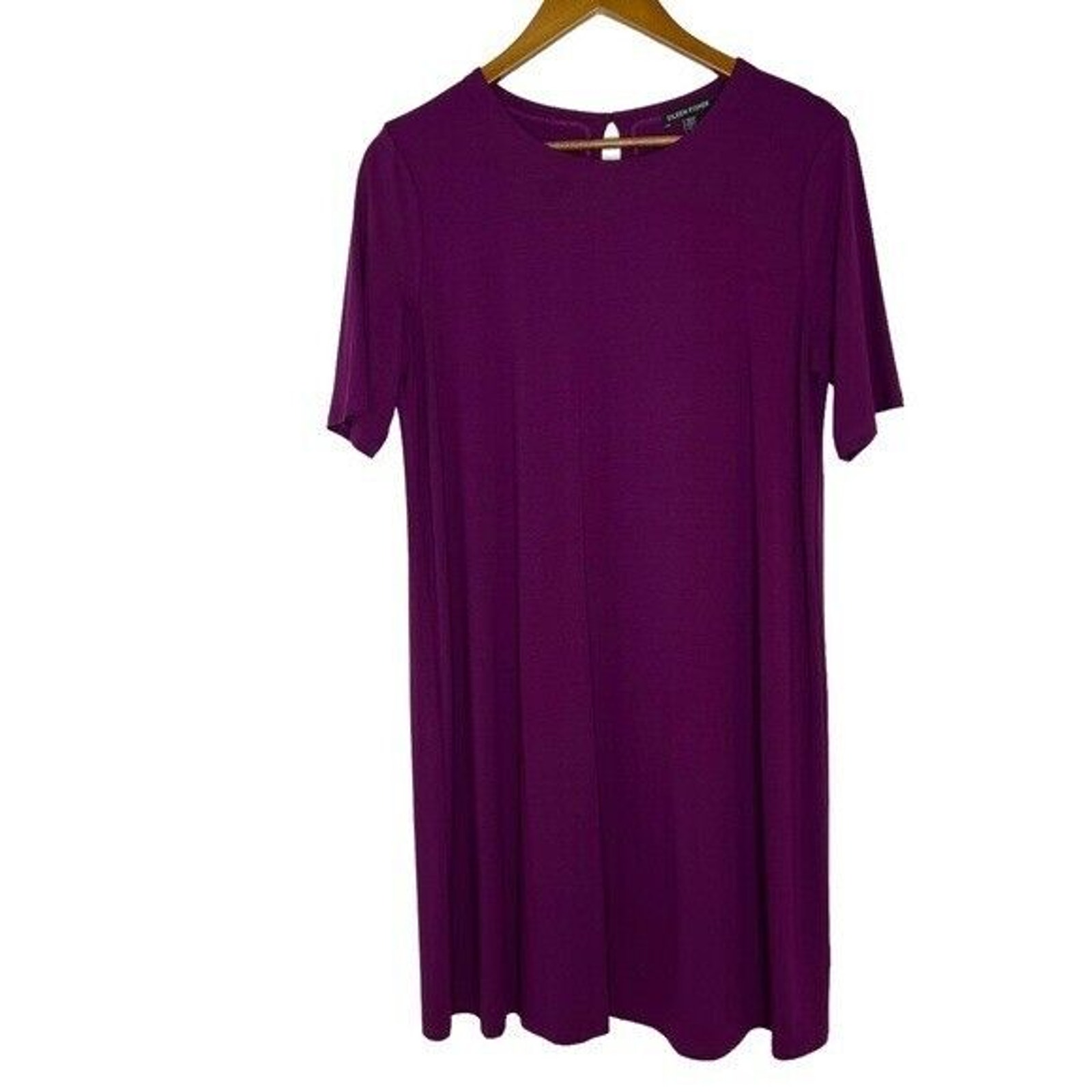 Eileen Fisher Purple Short Sleeve Dress Size Small Women’s