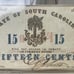 1863 State of South Carolina 15 Cents High Grade Civil War Fractional Currency