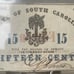 1863 State of South Carolina 15 Cents High Grade Civil War Fractional Currency