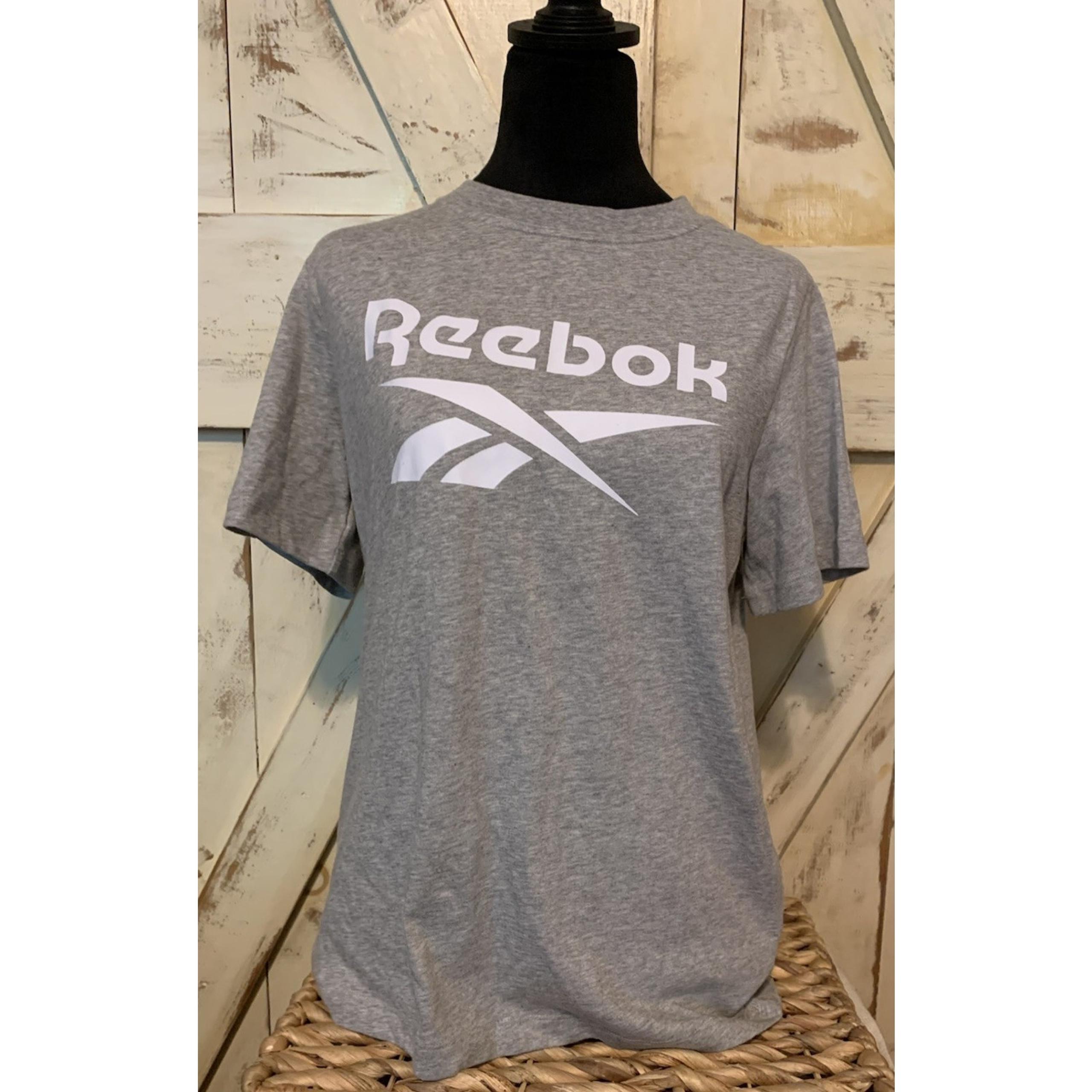 Reebok Active Training Gray T-Shirt Women's White Logo Size Small New