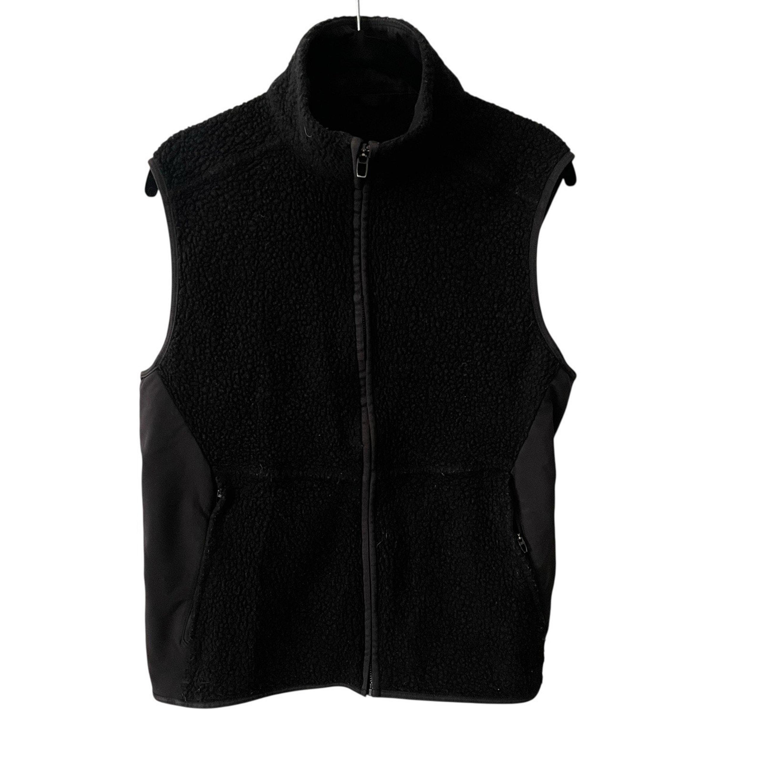Lululemon Mens Medium Fleece Vest Full Zip Front Black Pockets Activewear Warm