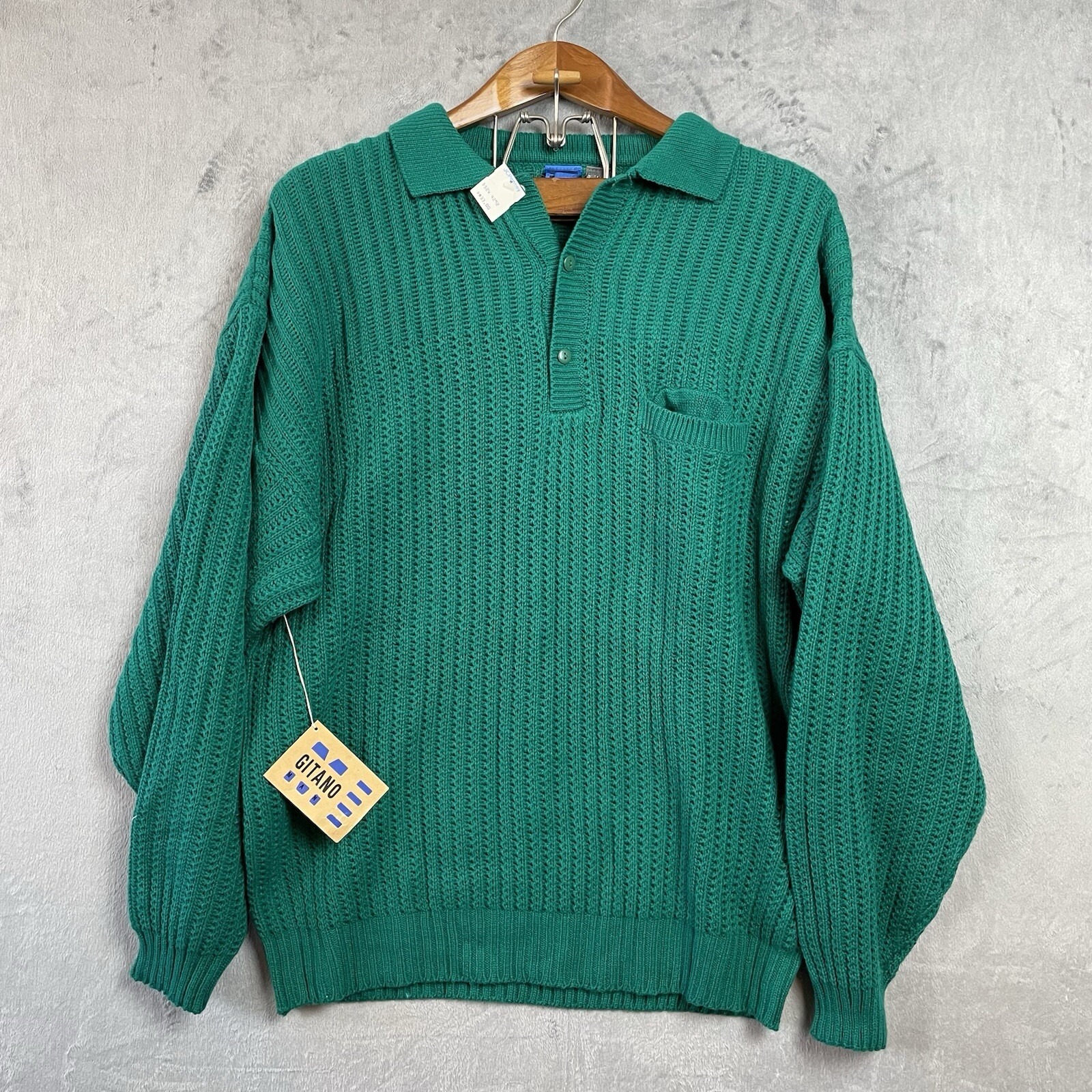 Gitano JCPenney Vintage 80s/90s Grandpa Core Sweater Men XL Preppy Retro Rugged