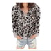Leopard Zipped Collar Sweatshirt