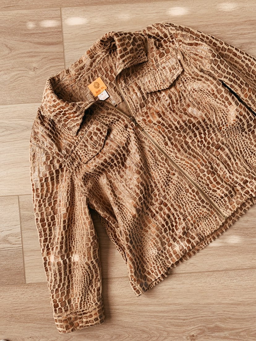 Ruby Rd Snake Print amd Faux Fur Jacket