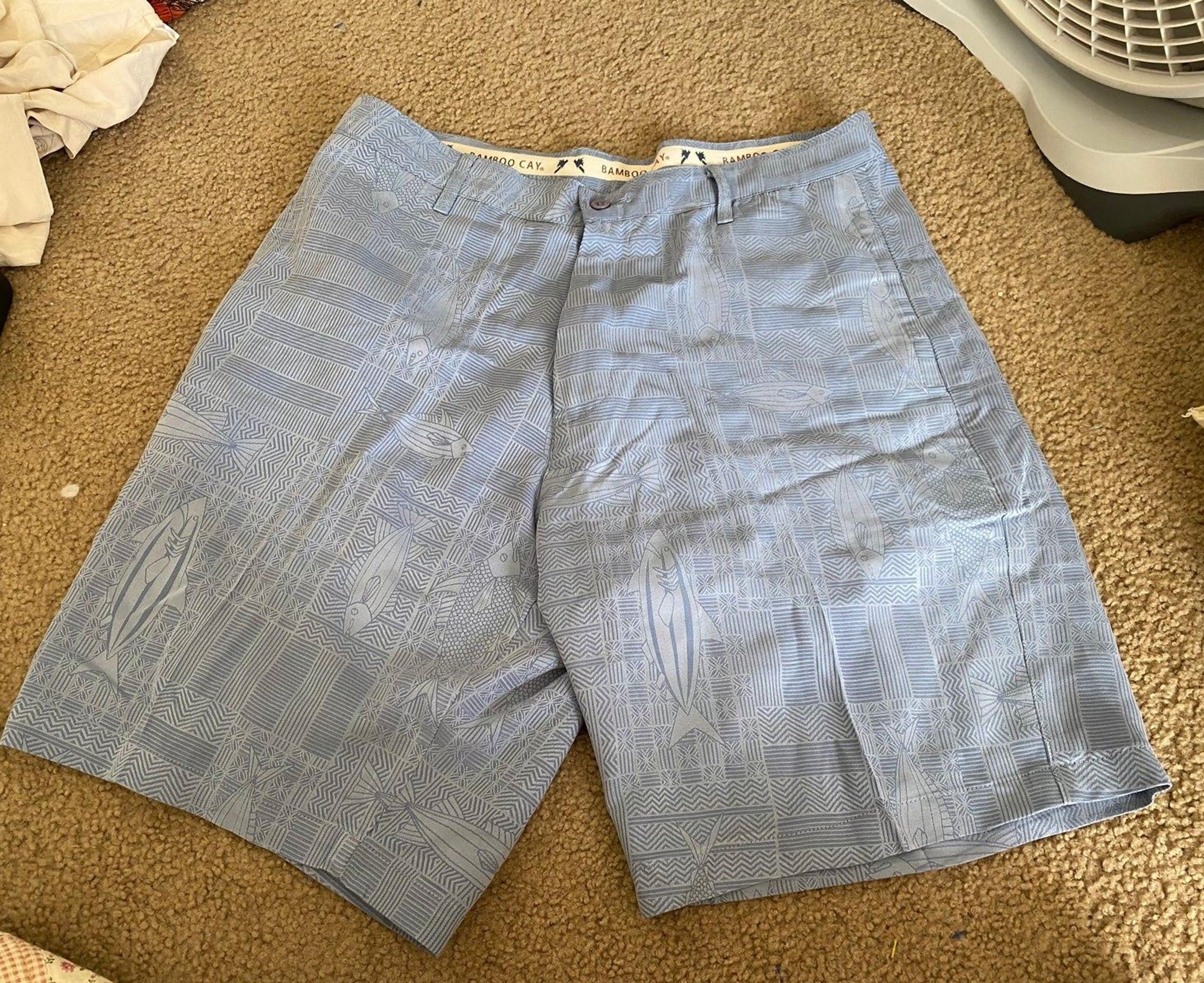 Mens bamboo cay fish pattern shorts