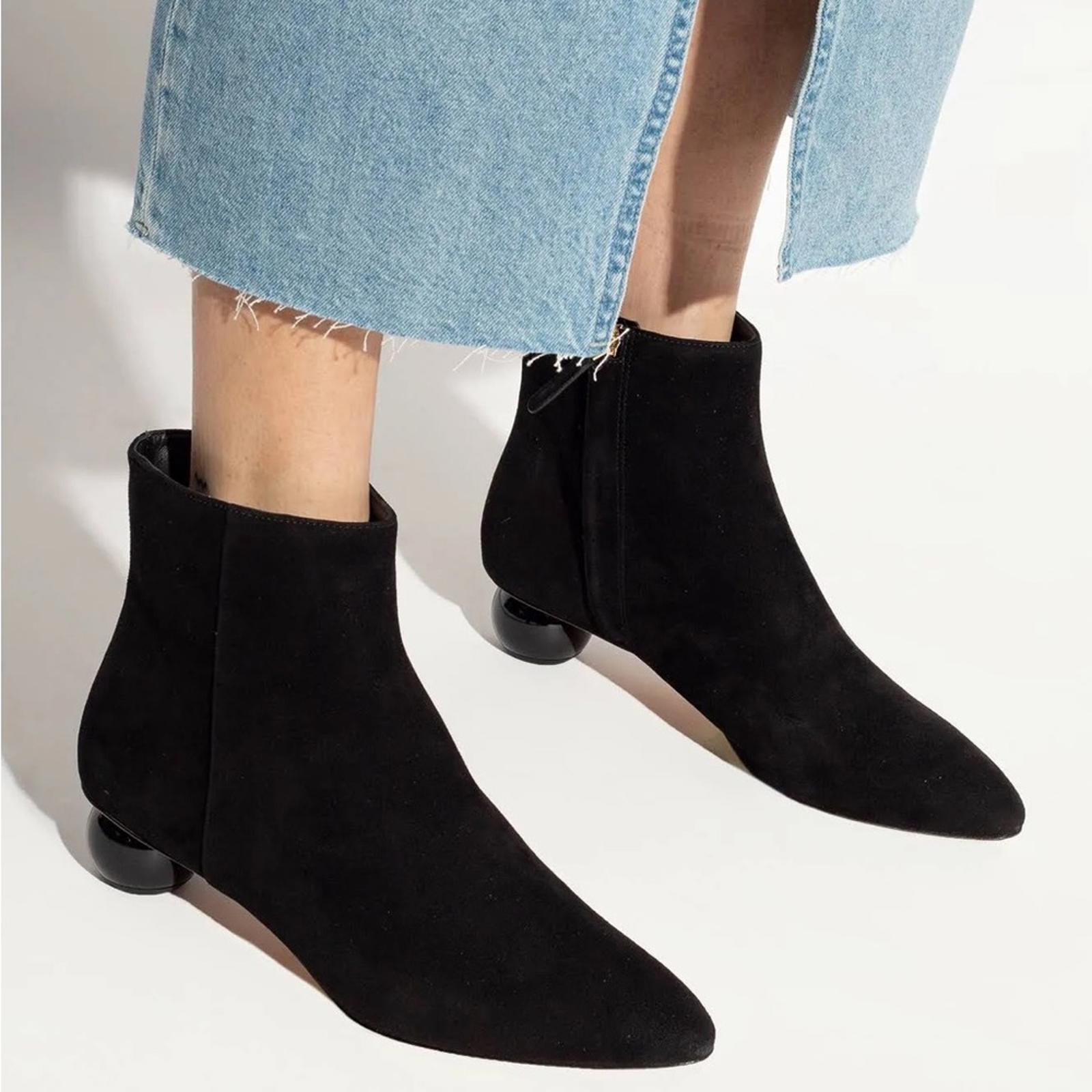 Kate Spade New York Sydney Leather Ankle Boots, Black Size 5.5 New