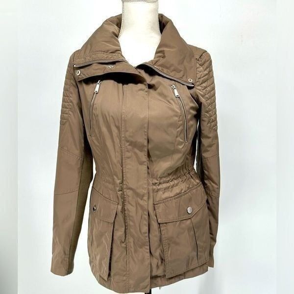 BCBGeneratin Tan Rain Jacket Size Small