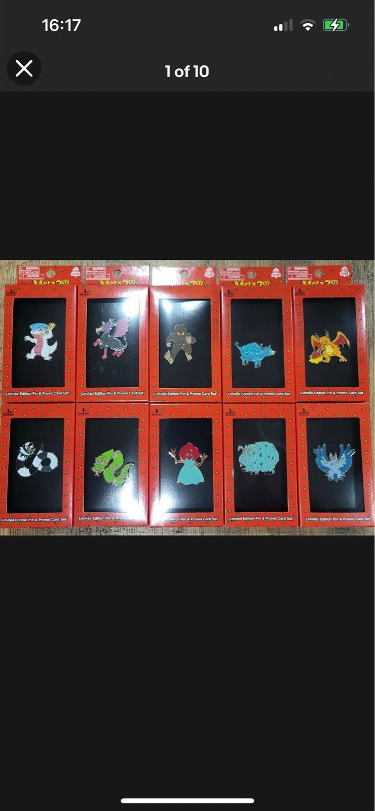Brand new Full set of Metazoo Pin Sets 10 total mothman piasa bird babe jersey d
