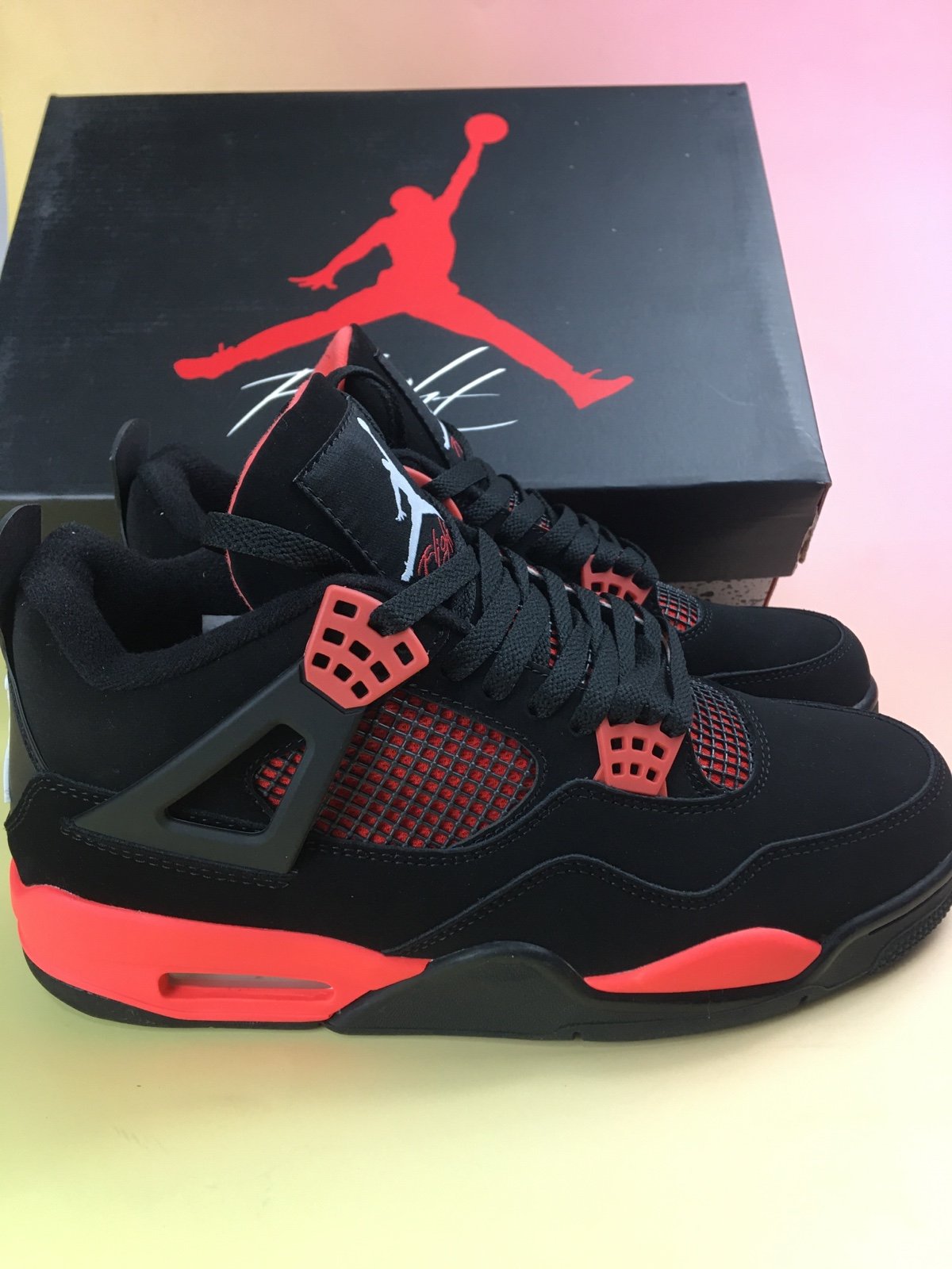 air Jordan 4 black red Original Box