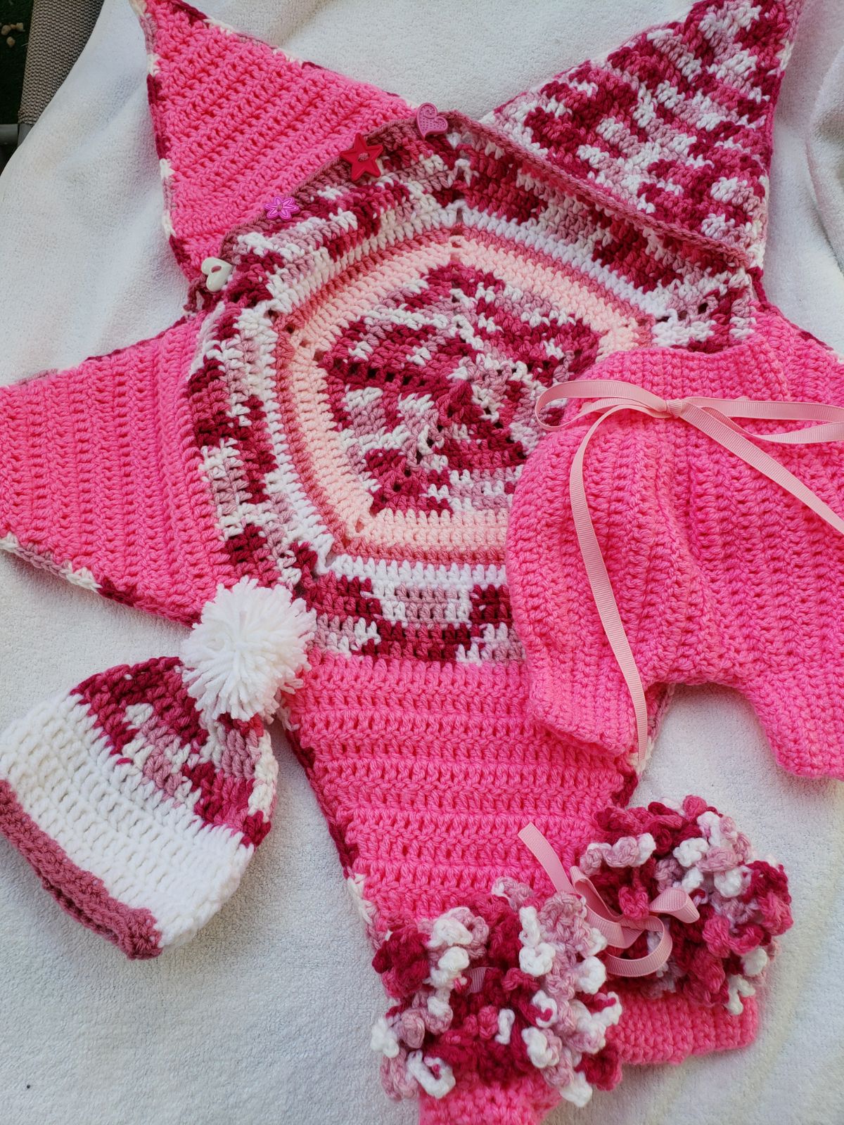 4p Star Baby Blanket Hat *Diaper Cover*B