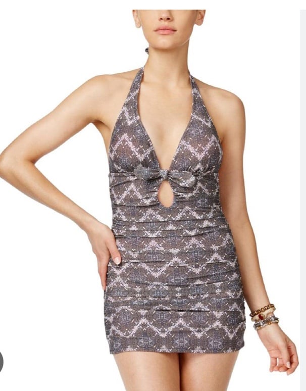 Jessica Simpson One Piece Printed Swim Suit Dress