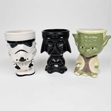 Star Wars DARTH VADER, YODA & STORM TROOPER Ceramic Goblet Coffee Mug Set of 3