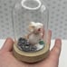Ooak Handmade Sea Mouse Creature in Terrarium Jar - figurine pet miniature doll