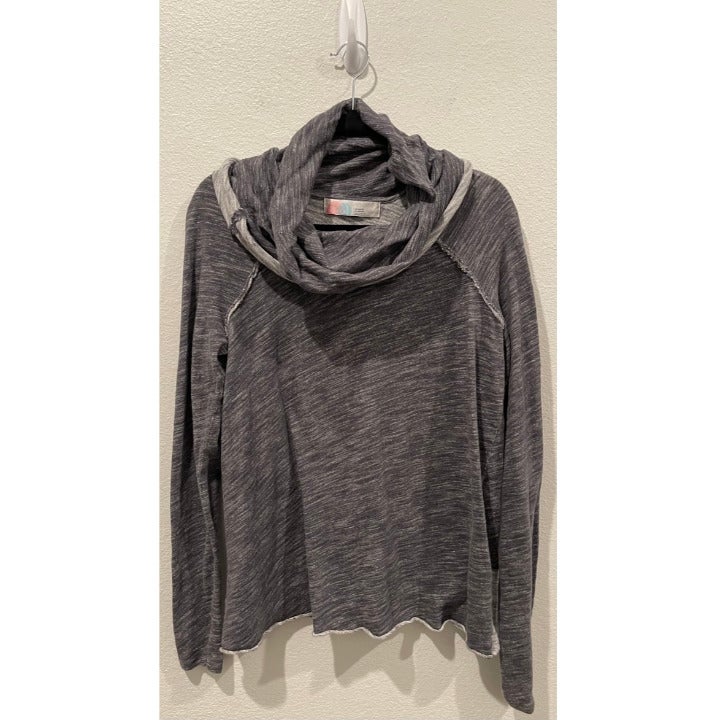 FREE PEOPLE Beach Cocoon Cowl Neck Grey Sweater