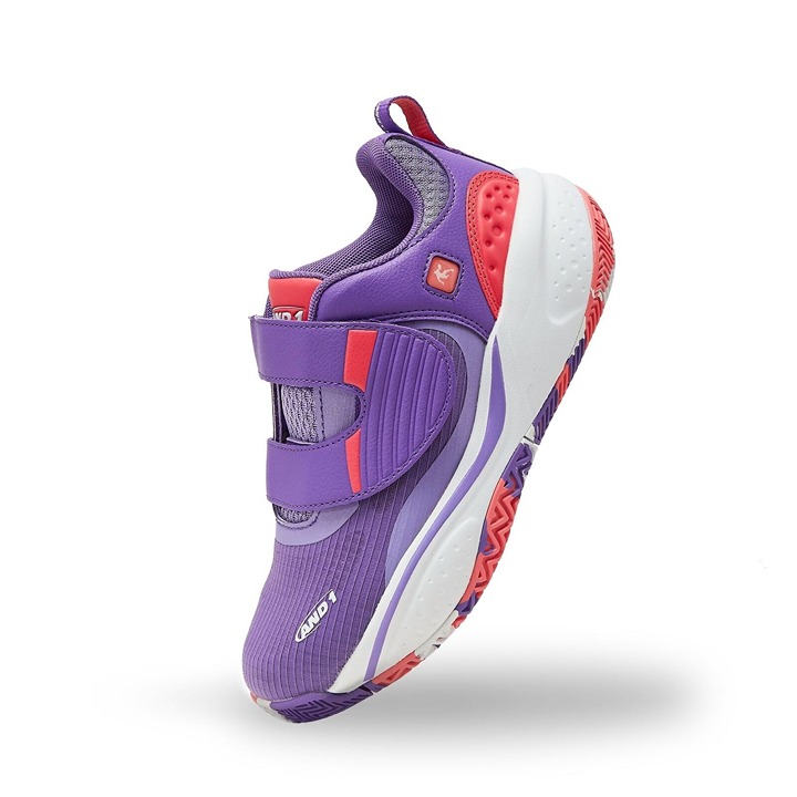 AND1 Revel Low Girls & Boys Basketball Shoes Kids with Hook and Loop Closure -