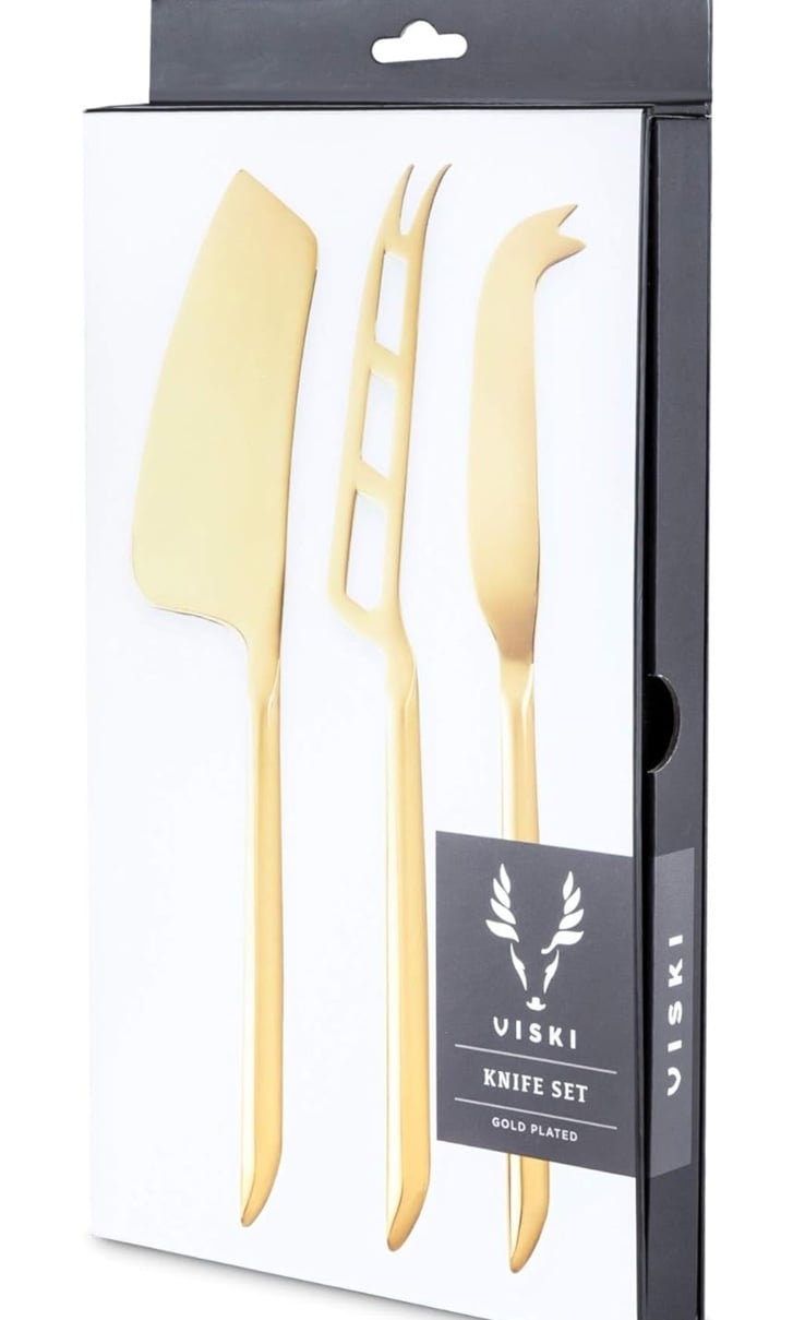 Viski gold cheese knife set