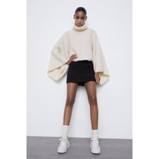 NWT Womens Size Medium Off White Oversized Alpaca and Wool Blend Knit Sweater