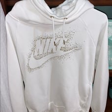 Nike funnel neck hoodie White with gold lettering and accents Small EUC