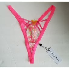 For Love & Lemons Electric Fields Embroidery Thong Panty Size XL