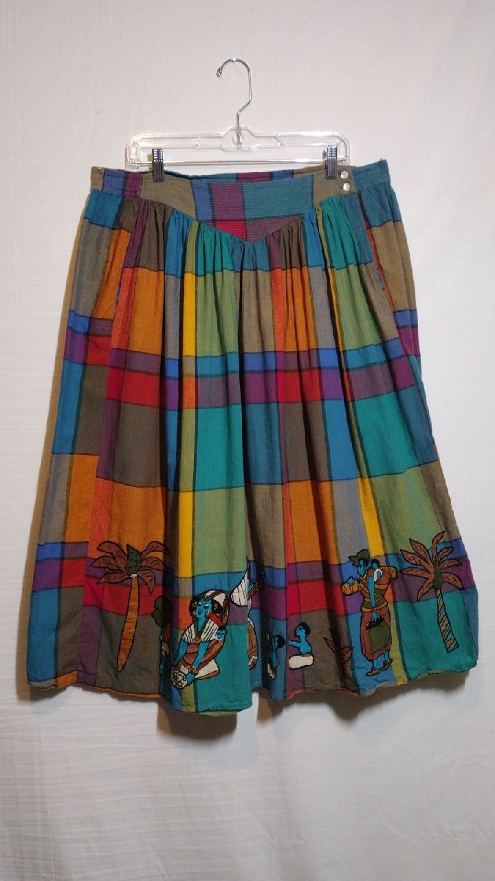 Vintage UNIQUE Movie Brand Multicolor Peasant Skirt With Pockets Size