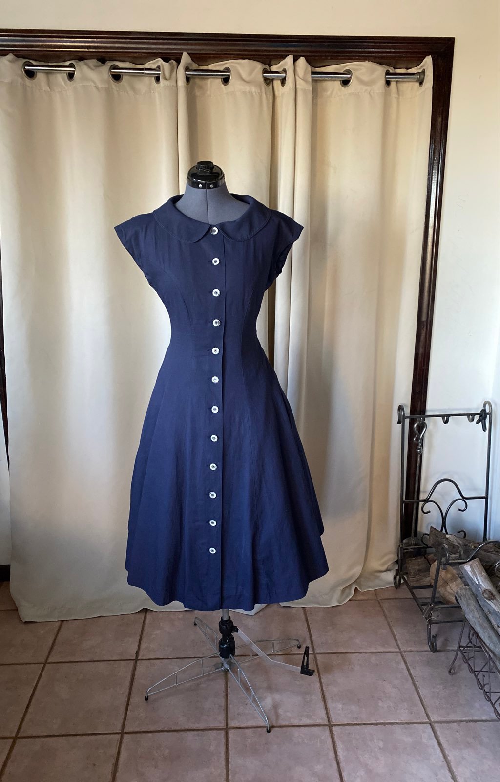 Vintage fit and flare with peter pan collar