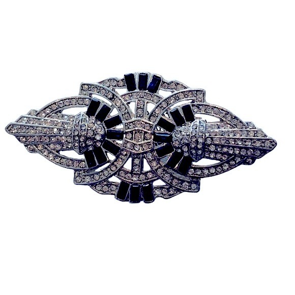 Neiman Marcus Women's Blue & Crystal Rhinestones Silver Brooch