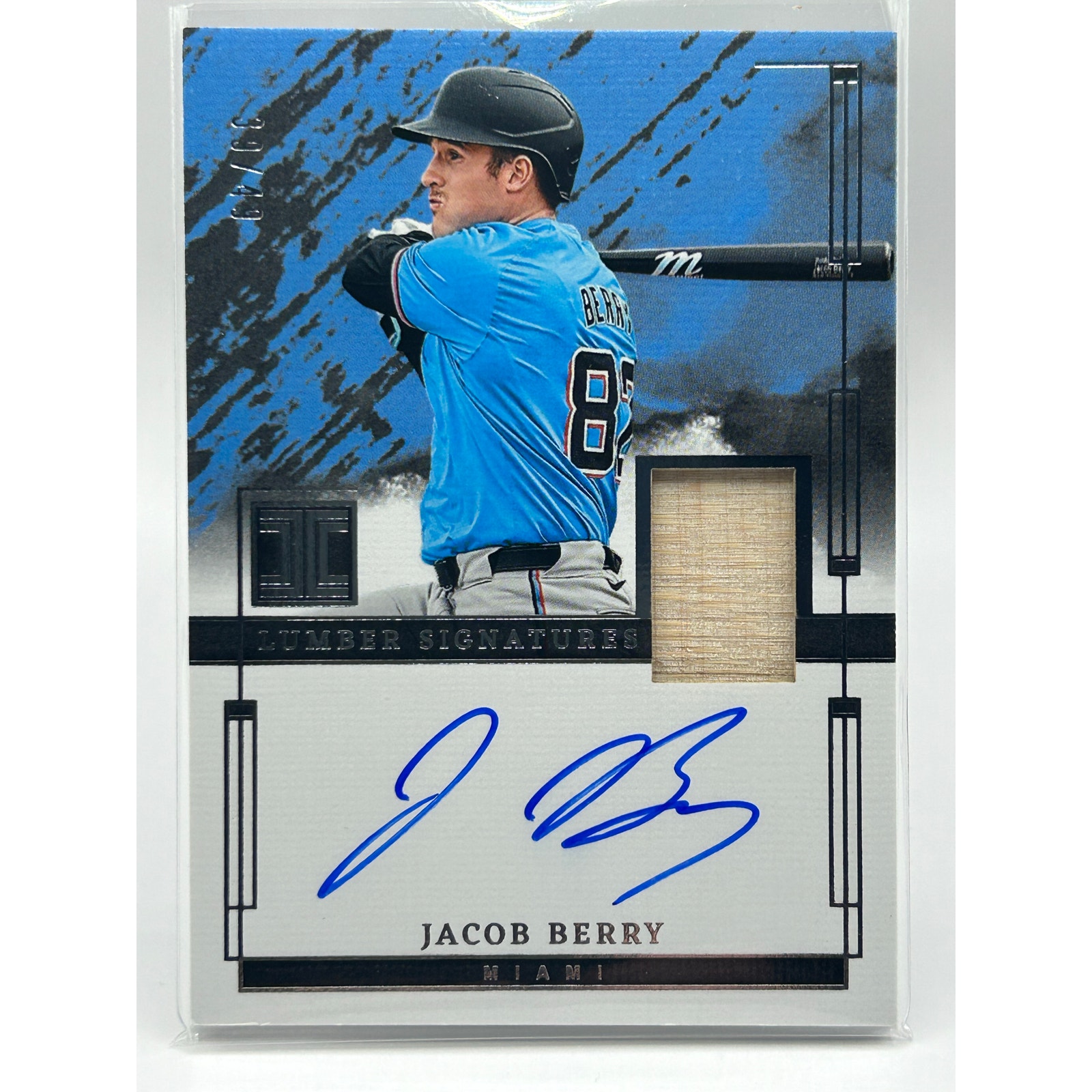 2024 Panini Impeccable Lumber JACOB BERRY Bat Relic On Card Auto /49 SP Marlins