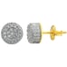 MOISSANITE Gold On Silver Round Earrings