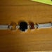 RARE Vintage Lori Bonn 925 Sterling Silver Onyx & Amber Bracelet 2 Link Chain