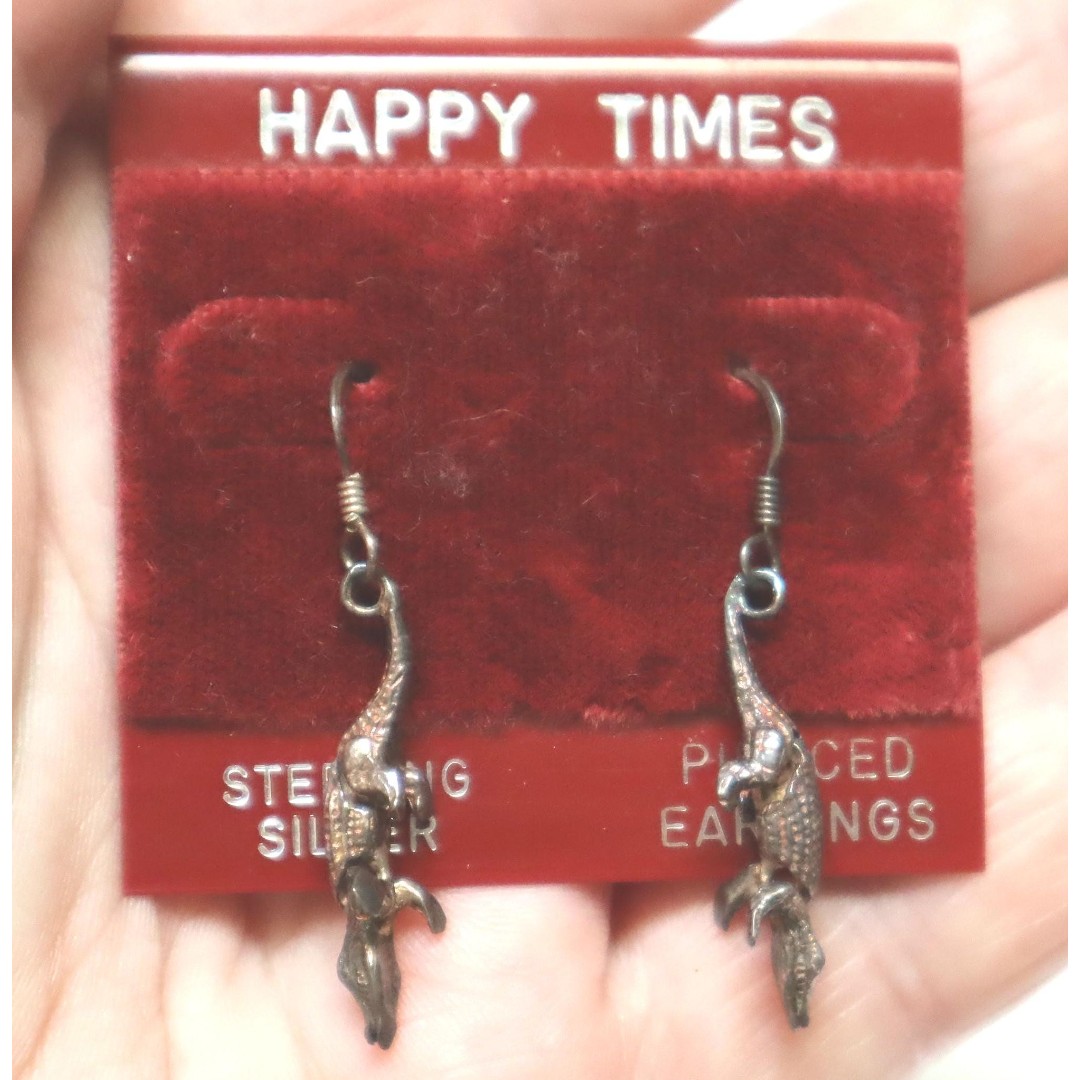 Articulated Alligator Earrings Happy Times Sterling Silver