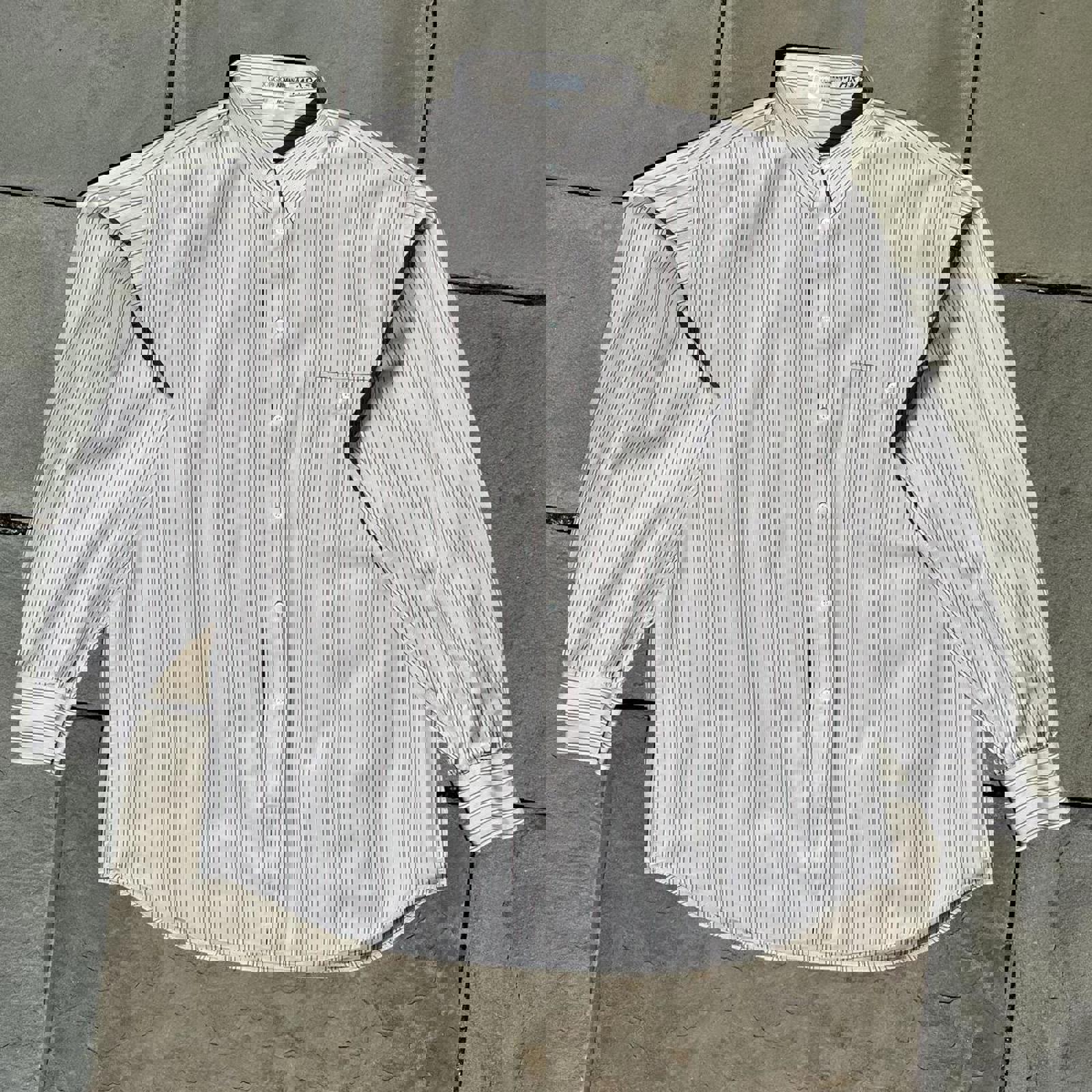 Vintage 90s Armani Vertical Stripe Button Down Shirt