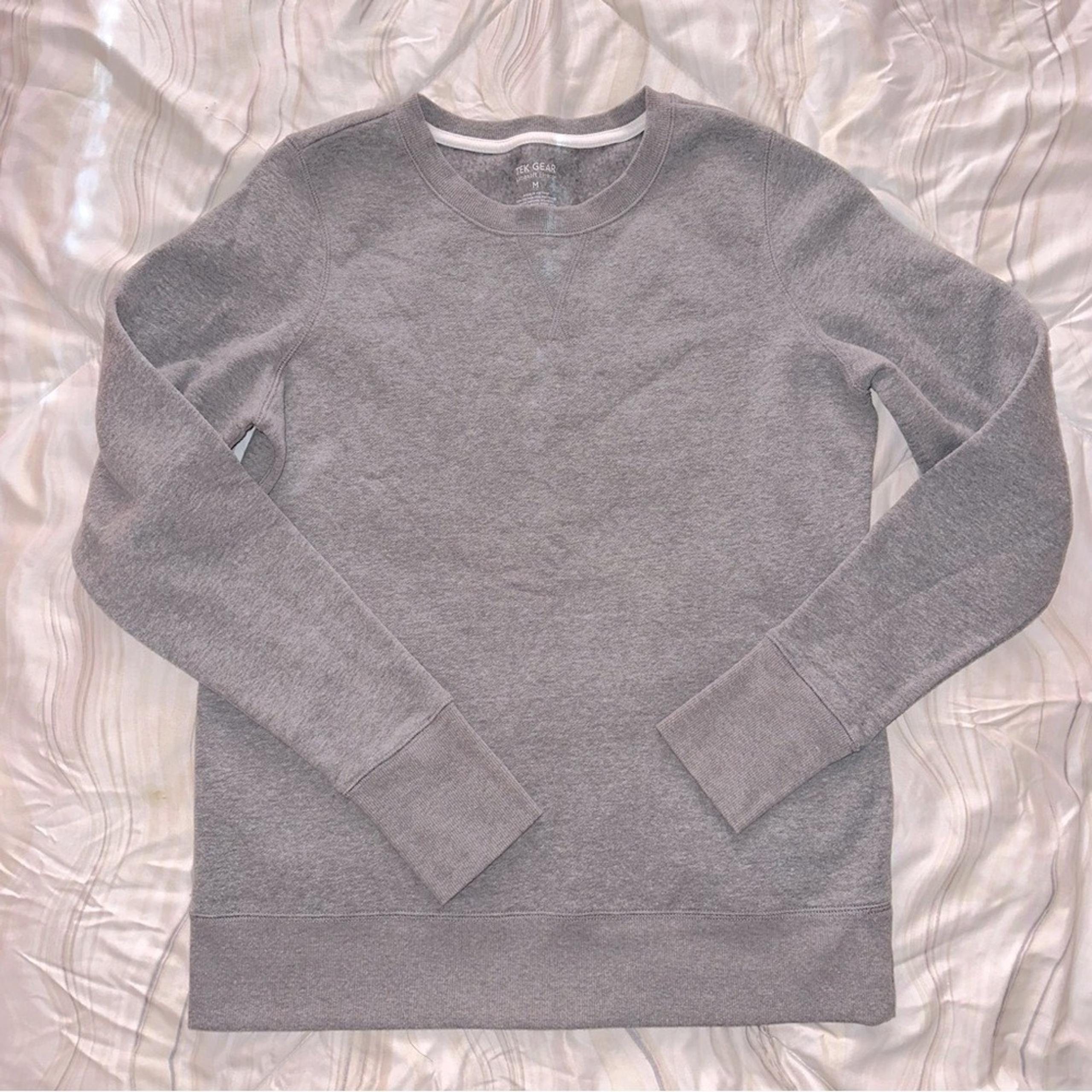 Tek Gear Gray Knit Crewneck Sweater Minimalist Design